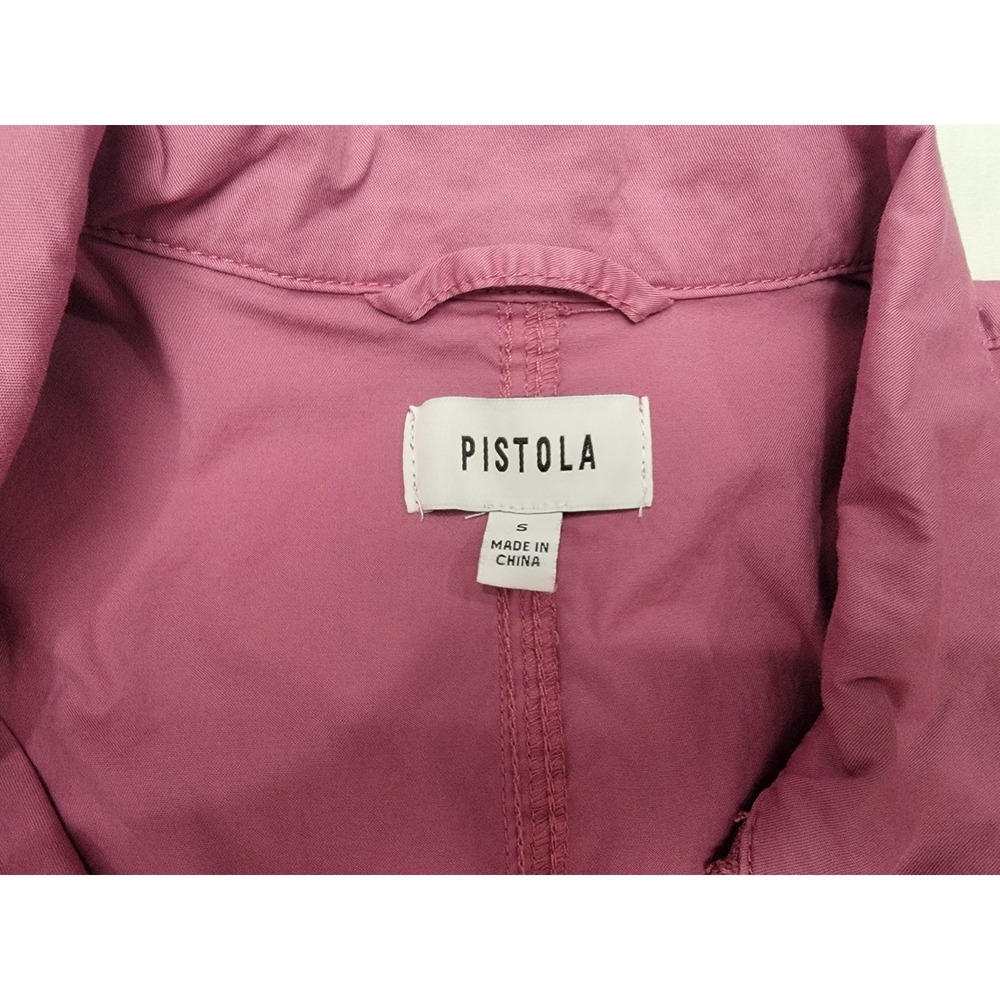Pistola Shorts Romper Size Small Pink Zip Front Utility Drawstring Pockets - Picture 9 of 13